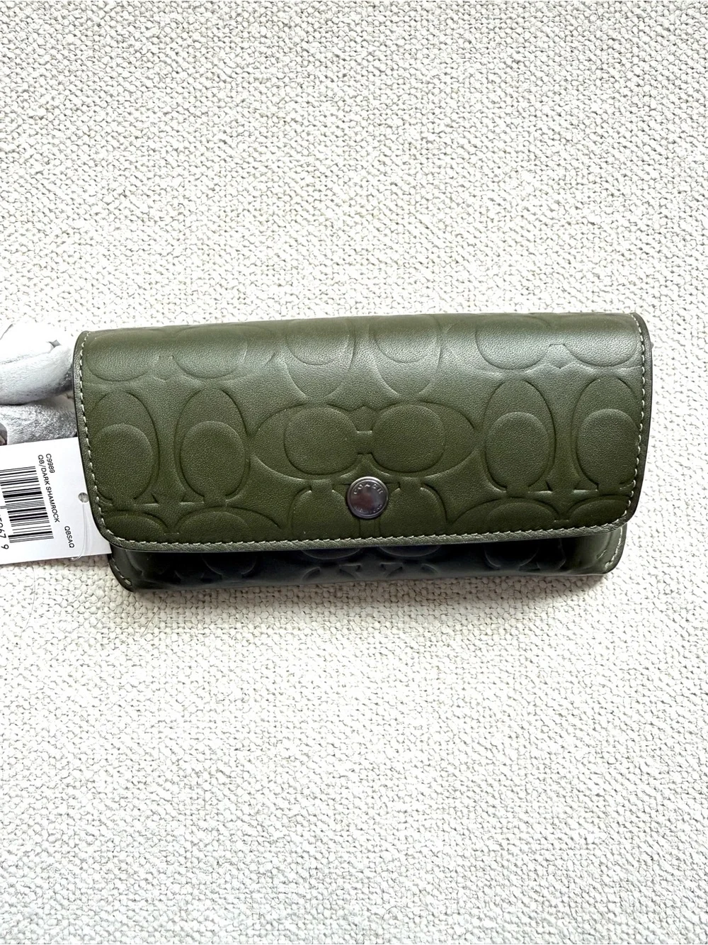 COACH Olive Embossed Signature Leather Glass Case NWT - Picture 2 of 4